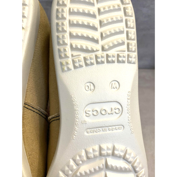 Crocs Shoes Womens Size 10 Tan Mickey Mouse Disney Slip On Canvas Loafers - Picture 10 of 12